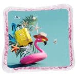 Custom Pink Flamingo Tube Square Aqua Pearls™ Hot/Cold Pack - 1